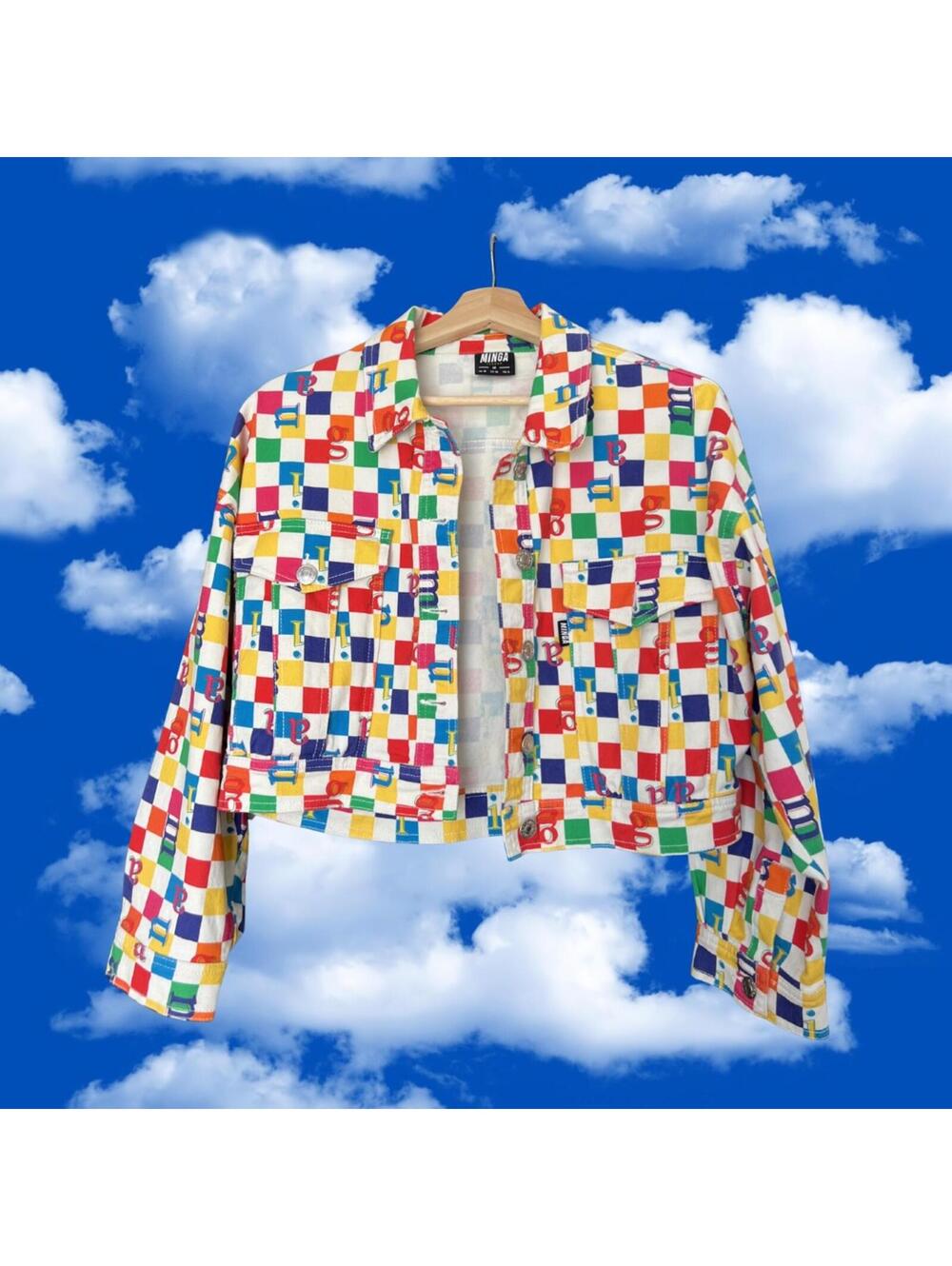 MINGA LONDON Colourful Checkered Button Jacket Size US 4/M NWOT MSRP $150